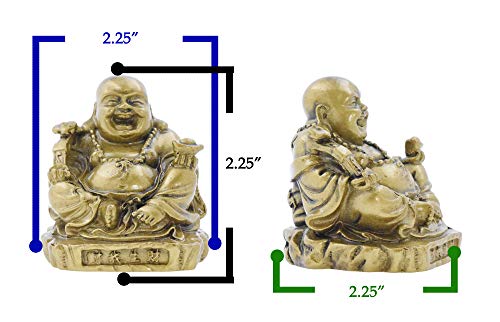 Estatua pequeña de Buda feliz para decoración dorada miniatura 5