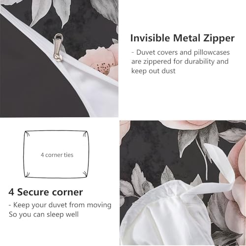 Housse de couette réversible facile à laver parure lit microfibre 260x240 - 7