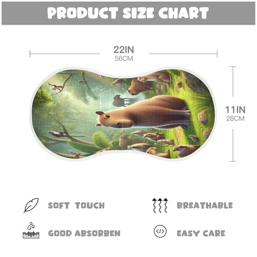 Capybara Animals Baby Burp Cloths Cotton Burp Clothes Absorbent Muslin Burp Cloths Soft Burp Cloth Burp Rags for Boy Newborn Girl Unisex 1 Pack 22x11 Inches2