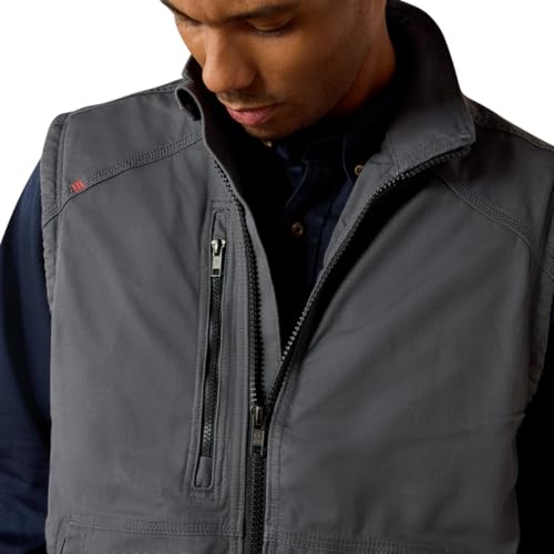 Image of ARIAT Mens Mns Fr Dralht Strch Cnvs Ins Vst Irn Gry Vest, Iron Gray, 3X-Large Tall US