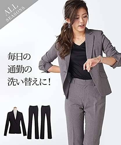 安い Nissen ニッセン スーツ パンツスーツ 2パンツ 上下 セット 洗える 股下72cm レディース 通年 春 秋 超美品