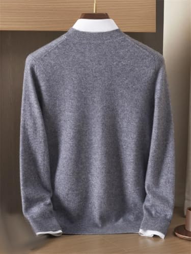 Men Buttons Baseball Collar Cashmere Blend Sweater Fall Winter Solid Daily Casual Pullover Jumper4