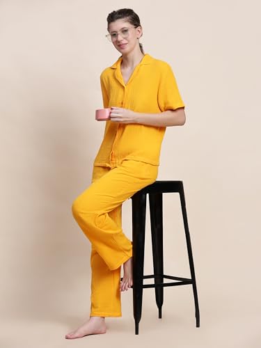 Image of B STORIES Women's Cotton Pyjama Set | Comfort and Relexed Nightsuit for Ladies