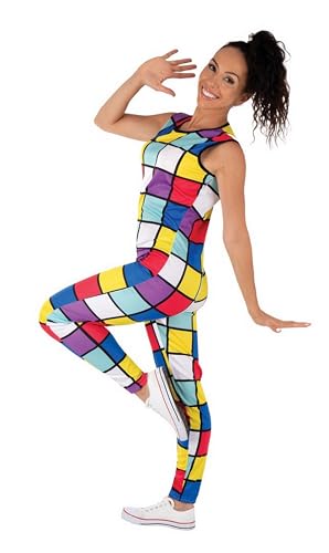 P'tit Clown 22675 Neon Jumpsuit - Adult - S/M Fancy Dress, Multicolored, S-M - Image 2
