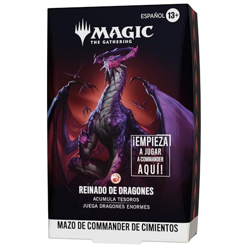 Mazo de Commander de Magic: The Gathering - Cimientos: Reinado de Dragones | Mazo de 100 Cartas y Accesorios (Versión en Español)