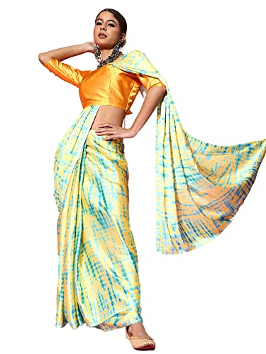 Image of AKHILAM Women's Crepe Printed Saree With Unstitched Blouse Piece (LIHAZ10 Parent)
