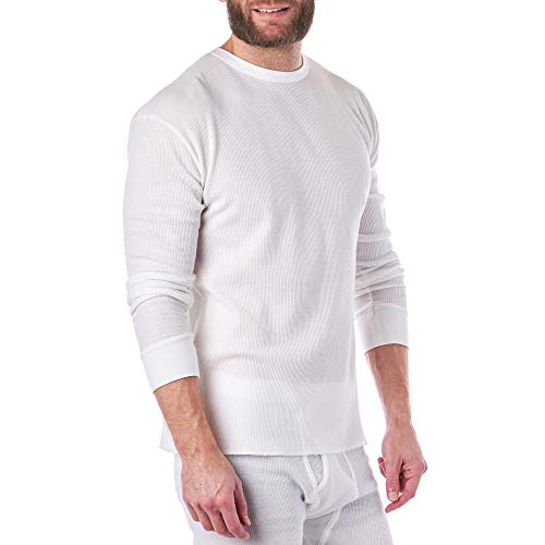 Image of Alpine Swiss Mens Thermal Long Sleeve Top Underwear Crew Neck Shirt Waffle Knit Henley Base Layer