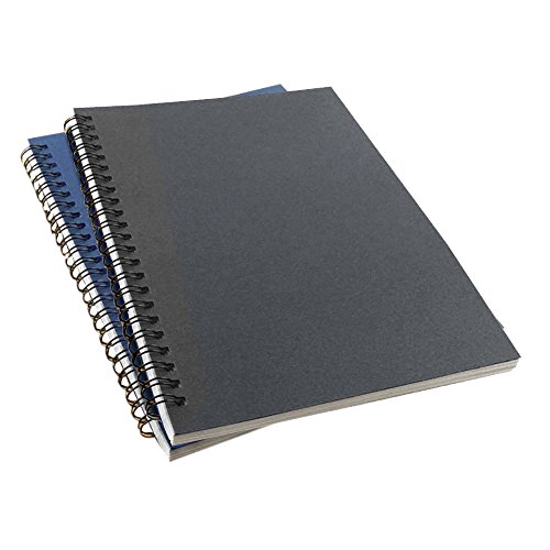 Notizbuch Notizheft Spiralbuch 10*7 Inches 120 Seiten / 60 Blatt, 2pcs (Braun & Blau) Cover