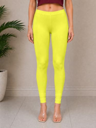 Image of TRENDMALLS Women's Microfiber Elastane Stretch Soft Churidar Length Leggings with Ultrasoft Waistband