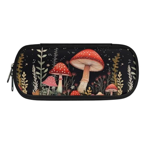 Image of Mushroom Pencil Case for Women Teen Girls Kids Pen Bag Sturdy Pencil Pouch Holder Stationery Organzier Aesthetic School Supplies Office Zipper Pouches