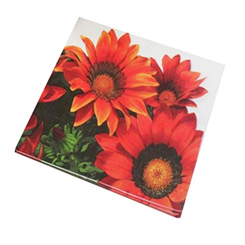 FAVOMOTO 20Pcs Guardanapos Impressos Em Girassol Guardanapos de Cocktail Macios Tecido Decorativo pa