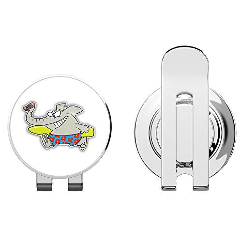 888 Graphics Elephant Surfboard Funny Cartoon Golf Hat Clip with Magnetic Ball Marker
