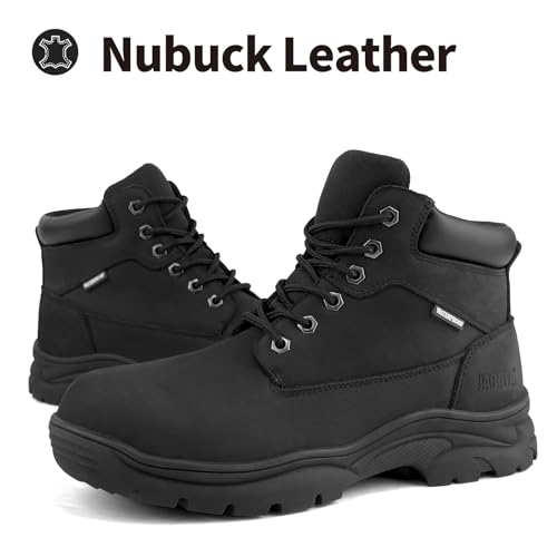 Image of Jacata Work Boots for Men Waterproof Leather Non Slip Resistant Mens Industrial Construction Boots Soft Toe botas de trabajo para hombre