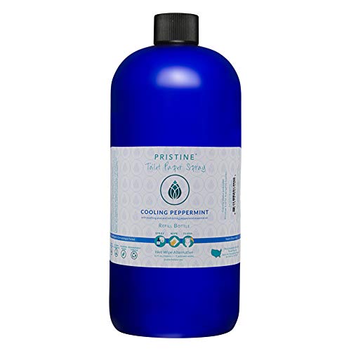 Pristine Toilet Paper Spray: As Seen on Shark Tank, The Planet Friendly, More Natural Alternative to Flushable Wet Wipes (32 Fl Oz (Pack of 1), Cooling Peppermint)