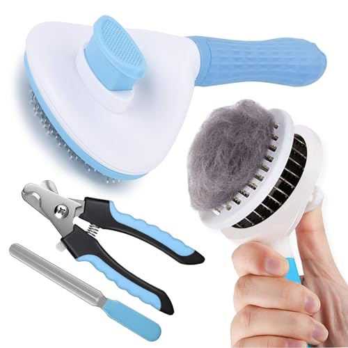 Buraq 2 in 1 Slicker Brush & Nail Clipper with Filer Pet Grooming Kit | Removes Tools Mats Tangled Hair | Claw & Nails Clippers | Accessories for Cats & Dogs (Nail Clipper + Oval Slicker) (B0CK4RM93M) Amazon Price History, Amazon Price Tracker