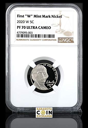 2020 W Westpoint First W Nickel Nickel Proof Jefferson Nickel Single Graded Coin Nickel PF70 NGC DCAM