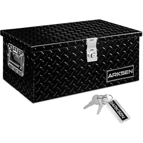 ARKSEN 20" x 12" x 10" Truck Bed Tool Box, Heavy Duty Storage Chest, Black