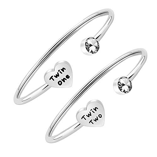 Gzrlyf Twin Cuff Bracelets - Twin Design Jewelry Gifts for Twins