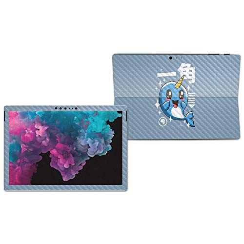Image of MightySkins Carbon Fiber Skin for Microsoft Surface Pro 6 - Narwhal Kawaii | Protective, Durable Textured Carbon Fiber Finish | Easy to Apply, Remove, and Change Styles | Made in The USA