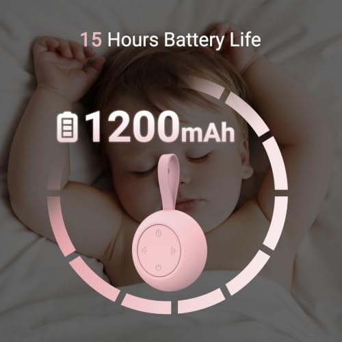 Image of Portable Baby Sound Machine [White Noise for Babies Kids Adults][Timer Function][20 Soothing Sounds] 15 Hours Battery Life, Travel,Registry Gift,Shower,Clips on Baby Stroller.Pink