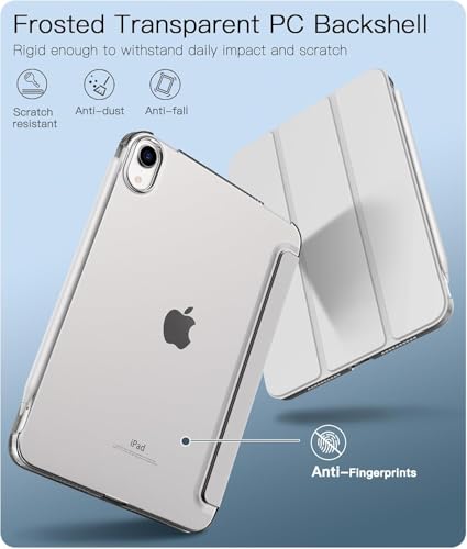 Image of MOCA Smart Flip Case for iPad mini 7 2024 & iPad mini 6 2021 8.3 Inch, Slim Stand Protective Cover with Hard Back Shell, Auto Wake Sleep, Trifold Smart Case