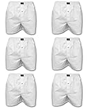 Andrew Scott Basic Men's Big Man 6 Pack Boxer Shorts (5XL 58-60, White)
