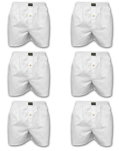 Andrew Scott Basic Men's Big Man 6 Pack Boxer Shorts (5XL 58-60, White)