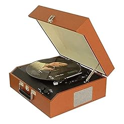 Tourne-Disque Portable Bluetooth Vintage à 3 Vitesses avec Haut-parleurs intégrés | Plateau tournant amélioré AUD - Les Beatles, Paul McCartney, John Lennon, RIngo Starr, George Harrison