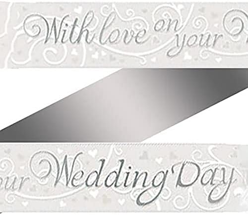 OAKTREE UK 624924 9ft Banner with Love On Your Wedding Day Metallic