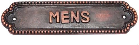 Adonai Hardware "MENS" Brass Door Sign - Antique Brass