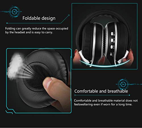 Auricular Bluetooth 5.0 plegable para teletrabajo y viajes con pantalla de alimentación 6