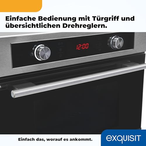 Exquisit 0910088 EBM 4544 HI Einbau-Mikrowelle, Edelstahl, 44 liters, schwarz