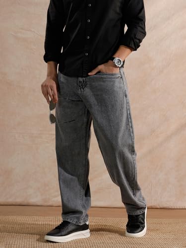 Image of WROGN Men's Loose Fit Jeans | Mid Rise | Jeans for Man