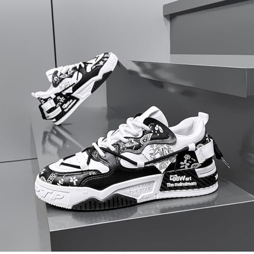 Men's Fashion Street - Style Colorblock Skateboard Shoes - Comfortable Non - Slip Lace - ups, Ideal for Casual Outdoor Walking in Spring & Summer2