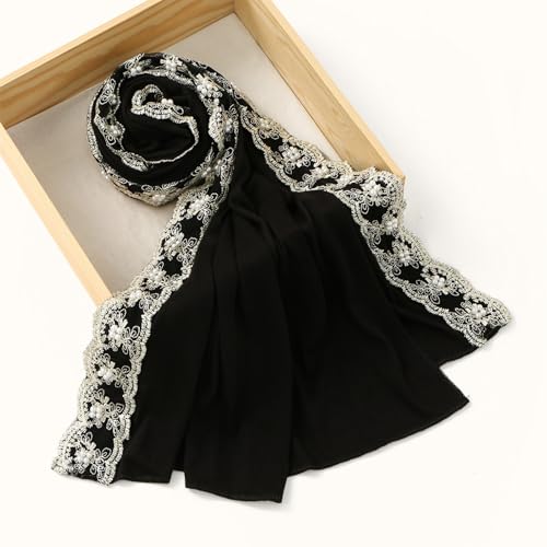 Bandana hiyab de encaje con cuentas elegante para hombres y mujeres 4