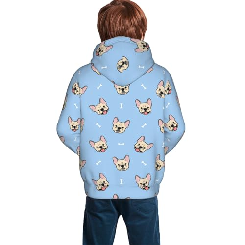 Cute French Bulldog Kid Hoodies Boys Sweatshirts Girls Pullover with Pocket4