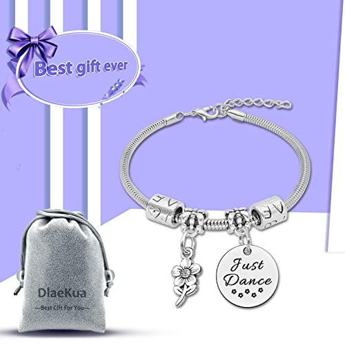 Image of DlaeKua Dance Gifts for Bracelets Jewelry Dance Team Gifts Valentines Day Gift for Dancing Teacher Dancers Birthday Stainless Steel
