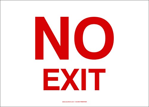 Panneau en aluminium NO EXIT plaque de signalisation rouge et blanche