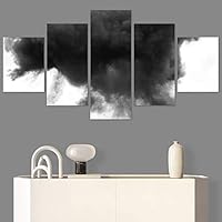 SIGNWIN 5 Panel Canvas Wall Art Modern Art Abstract Contemporary Edgy Mixed Media Multicolor Patterns for Home Decorations Ready to Hang - 60