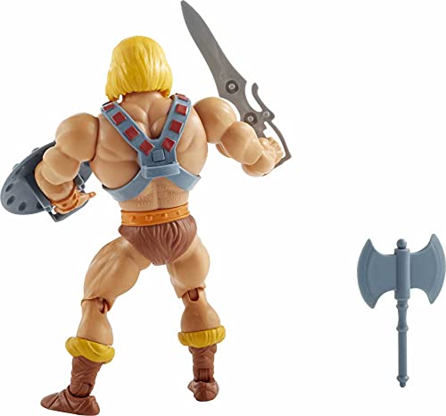 Masters of the Universe Origins He-Man 5.5-in Action Figure, Battle Figure for Storytelling Play and Display, Gift for 6 to 10-Year-Olds and Adult Collectors