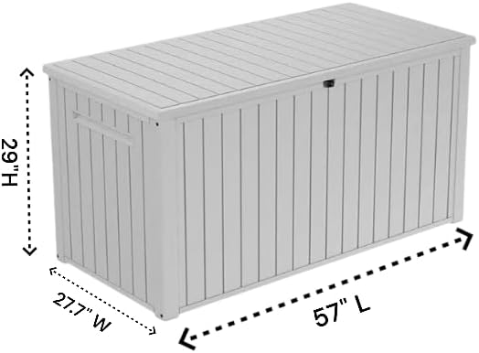 170-Gallon Outdoor Storage Deck Box, Weather-Resistant, (White)