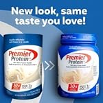 Poudre de protéines Premier, milkshake à la vanille, poudre riche en protéines, 30 g de protéines, 1 g de sucre, 100% protéines de lactosérum, compatible avec le régime céto, sans gluten, 17 portions, 663 grammes