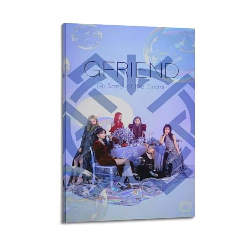 GFRIEND - Stampa artistica su tela con copertina dell'album e autografata, motivo: pop hip hop, cantante rap e star, decorazione artistica da parete per dormitorio
