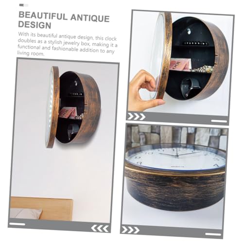 Horloge murale ronde silencieuse GALPADA pendule décorative avec rangement salon