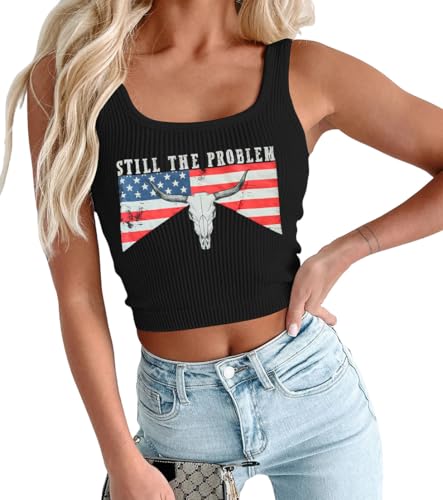 Country Concert Outfits for Women Western Bull Skull Graphic Tshirt Nashville Crop Top Summer Country Shirts