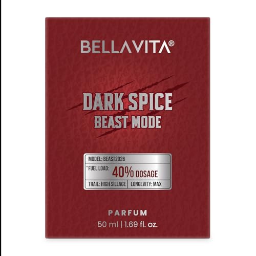 Image of BELLAVITA Dark Spice Parfum 50ml | Perfume for Man |Beast Mode | 40% Oil Concentration | Spicy & Musky Scent | Premium Perfume for Men