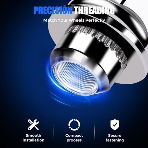 Image of 20Pcs M12x1.5 Lug Nuts Chrome Mag Style, Fits Toyota Camry, Avalon, Highlander, Prius, Sienna, Lexus IS300, LFA, CT200h - Compatible with 5 & 6 Lug Wheels - 13 /16 inch (21mm) Hex
