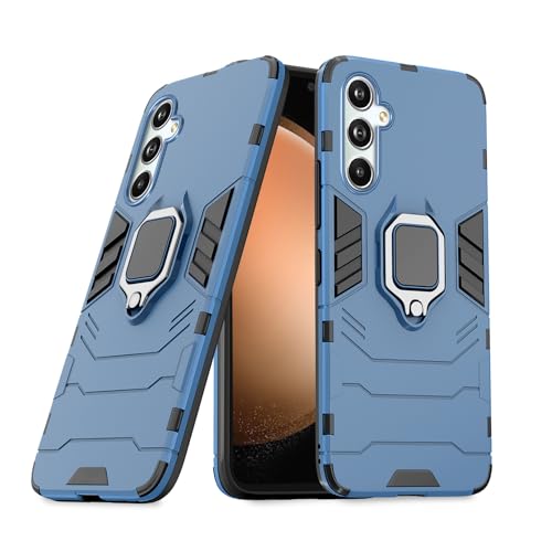 Image of Pikkme Samsung Galaxy S23 FE 5G Back Cover | D5 Tough Armor Bumper | 360 Protection Case | Ring Holder Stand Case for Samsung Galaxy S23 FE 5G (Blue)