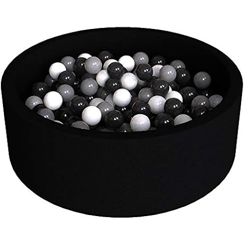 Wonder Space Deluxe Kids Round Ball Pit, Premium Handmade Kiddie Balls Pool, Soft Indoor Outdoor Nursery Baby Playpen, Ideal Gift Play Toy for Children Toddler Infant Boys and Girls (Black)