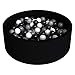 Wonder Space Deluxe Kids Round Ball Pit, Premium Handmade Kiddie Balls Pool, Soft Indoor Outdoor Nursery Baby Playpen, Ideal Gift Play Toy for Children Toddler Infant Boys & Girls (Black)